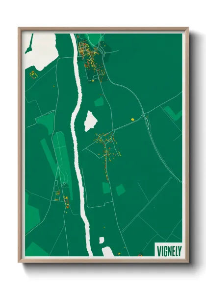 Une affiche de carte sur Vignely