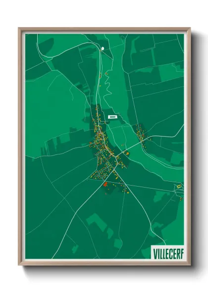 Une affiche de carte sur Villecerf