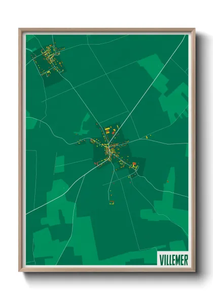 Une affiche de carte sur Villemer