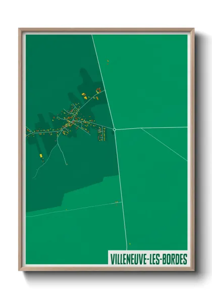 Une affiche de carte sur Villeneuve-les-Bordes