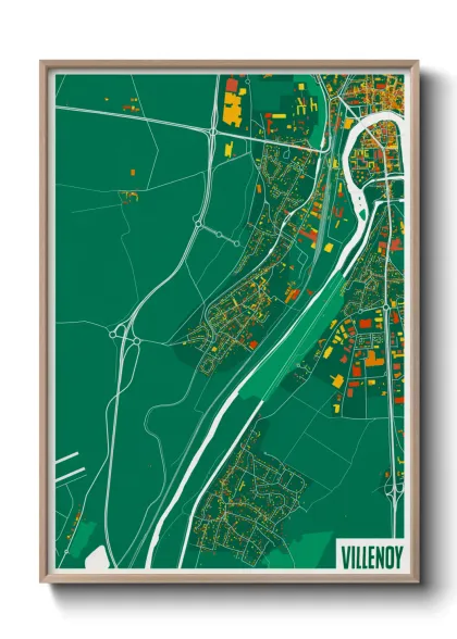 Une affiche de carte sur Villenoy