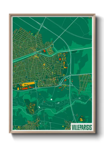 Une affiche de carte sur Villeparisis