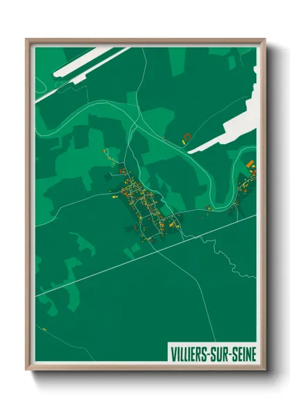 Une affiche de carte sur Villiers-sur-Seine