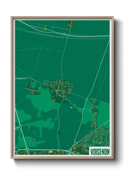 Une affiche de carte sur Voisenon