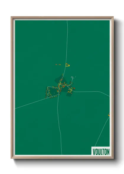 Une affiche de carte sur Voulton