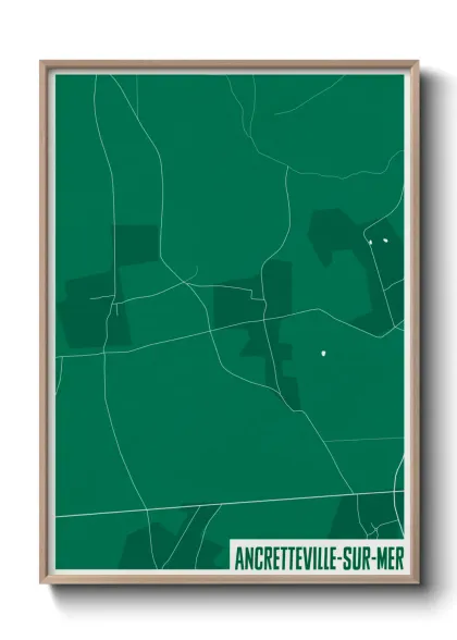 Une affiche de carte sur Ancretteville-sur-Mer