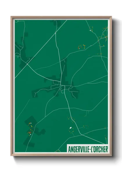 Une affiche de carte sur Angerville-l'Orcher