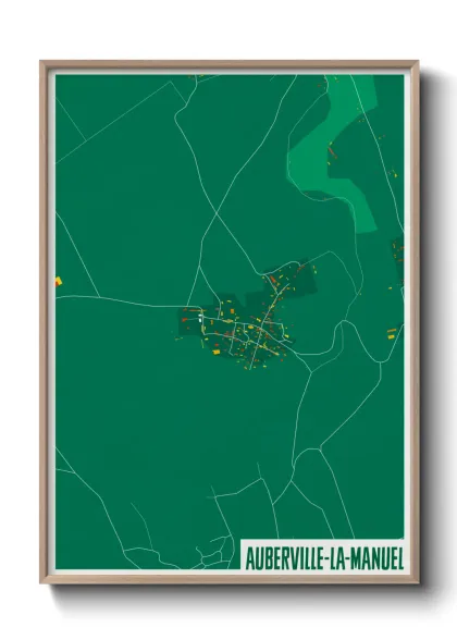 Une affiche de carte sur Auberville-la-Manuel