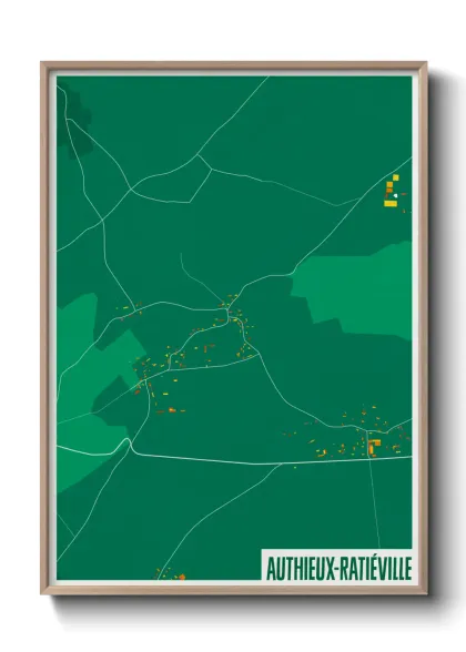 Une affiche de carte sur Authieux-Ratiéville