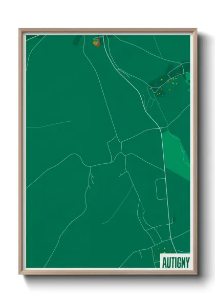 Une affiche de carte sur Autigny