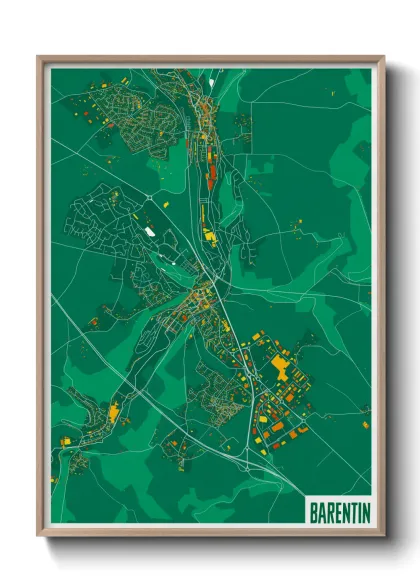 Une affiche de carte sur Barentin