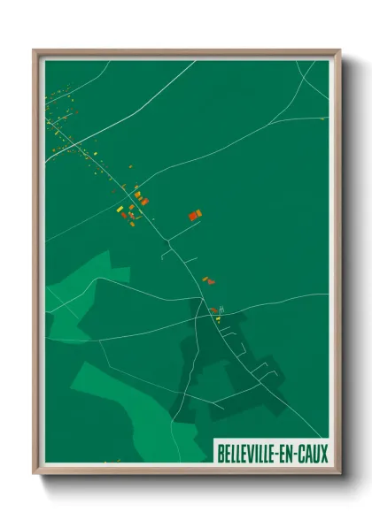 Une affiche de carte sur Belleville-en-Caux