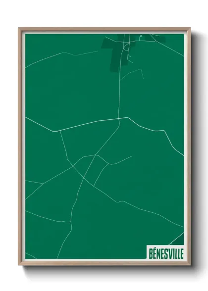 Une affiche de carte sur Bénesville