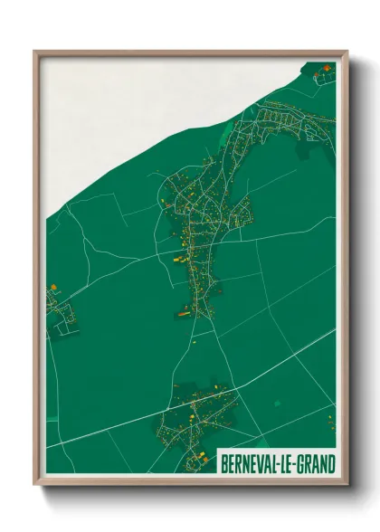 Une affiche de carte sur Berneval-le-Grand