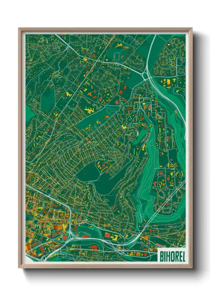 Une affiche de carte sur Bihorel