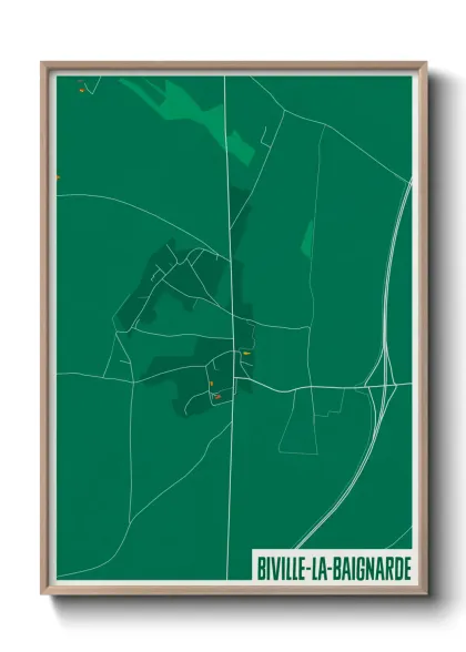 Une affiche de carte sur Biville-la-Baignarde