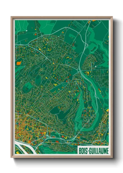 Une affiche de carte sur Bois-Guillaume