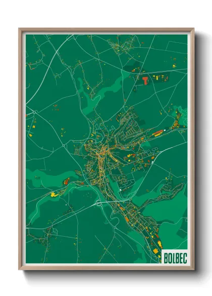 Une affiche de carte sur Bolbec