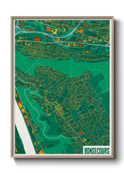 Une affiche de carte sur Bonsecours