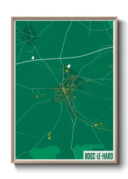 Une affiche de carte sur Bosc-le-Hard
