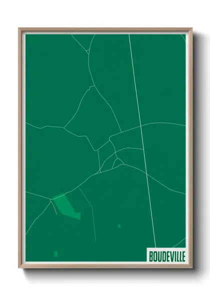 Une affiche de carte sur Boudeville