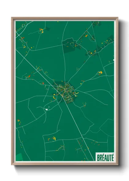 Une affiche de carte sur Bréauté
