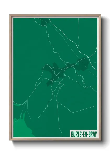 Une affiche de carte sur Bures-en-Bray