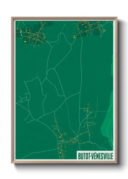 Une affiche de carte sur Butot-Vénesville