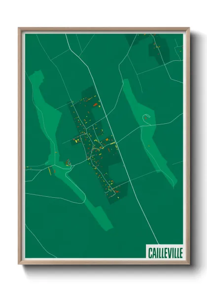 Une affiche de carte sur Cailleville