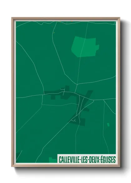 Une affiche de carte sur Calleville-les-Deux-Églises