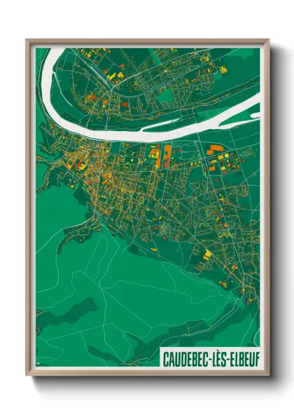 Une affiche de carte sur Caudebec-lès-Elbeuf