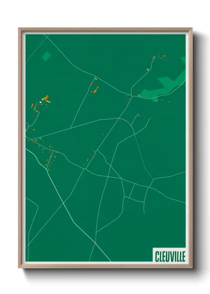 Une affiche de carte sur Cleuville