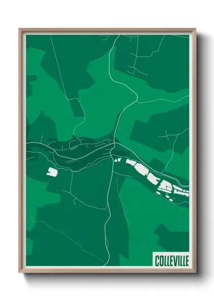 Une affiche de carte sur Colleville