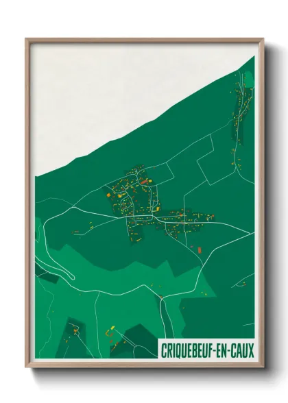 Une affiche de carte sur Criquebeuf-en-Caux