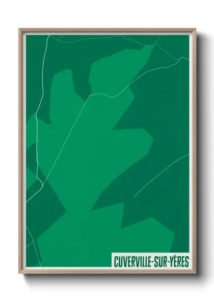 Une affiche de carte sur Cuverville-sur-Yères