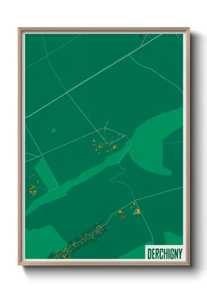 Une affiche de carte sur Derchigny