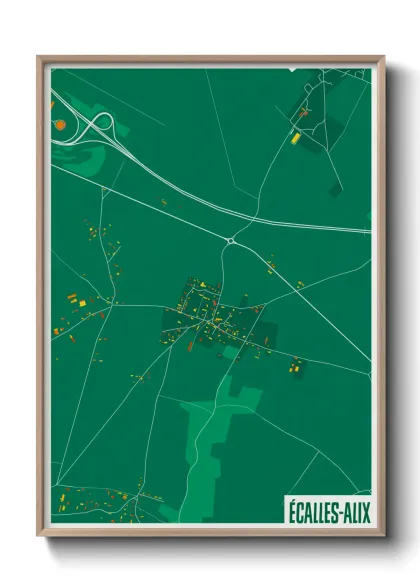 Une affiche de carte sur Écalles-Alix