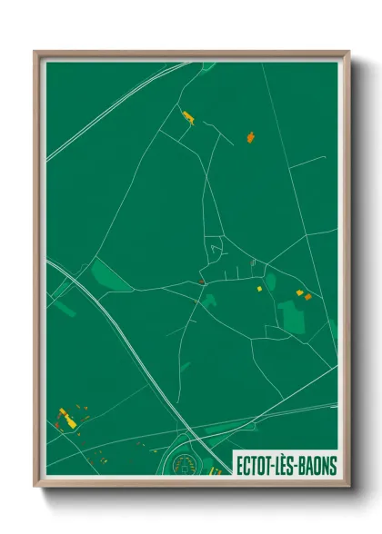 Une affiche de carte sur Ectot-lès-Baons