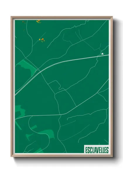 Une affiche de carte sur Esclavelles