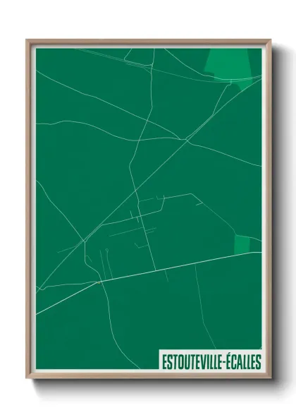 Une affiche de carte sur Estouteville-Écalles