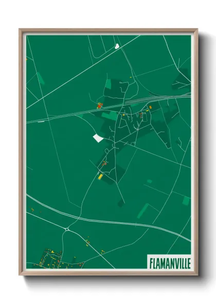 Une affiche de carte sur Flamanville