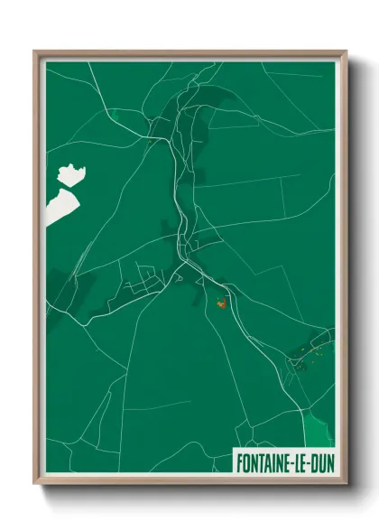 Une affiche de carte sur Fontaine-le-Dun