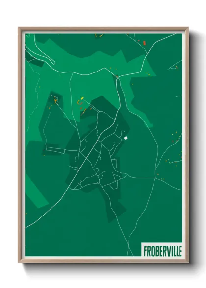 Une affiche de carte sur Froberville