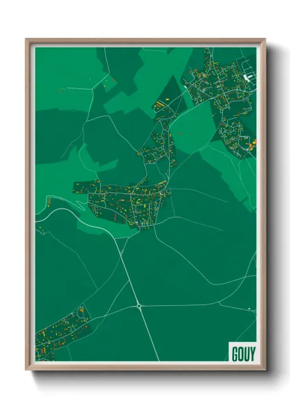 Une affiche de carte sur Gouy