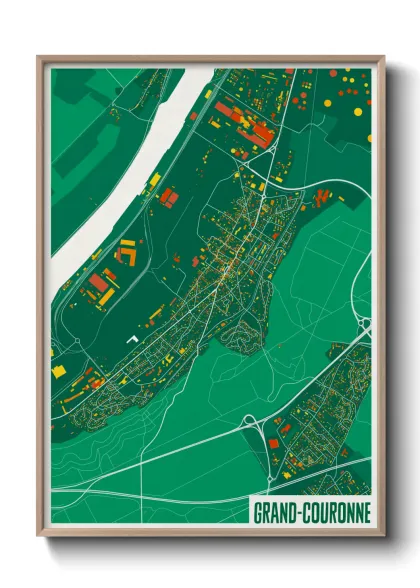 Une affiche de carte sur Grand-Couronne