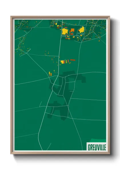 Une affiche de carte sur Greuville