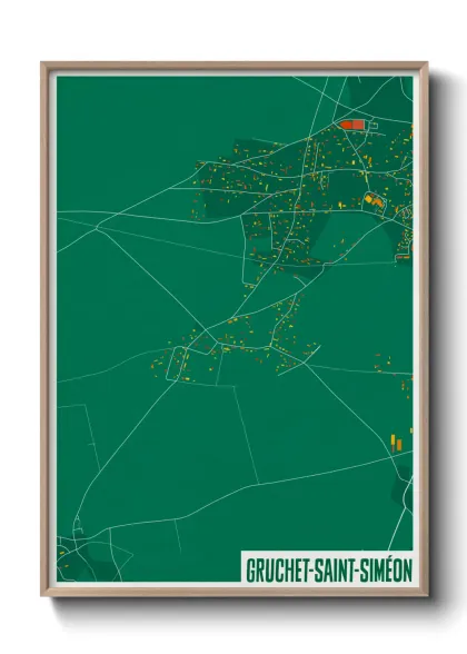 Une affiche de carte sur Gruchet-Saint-Siméon
