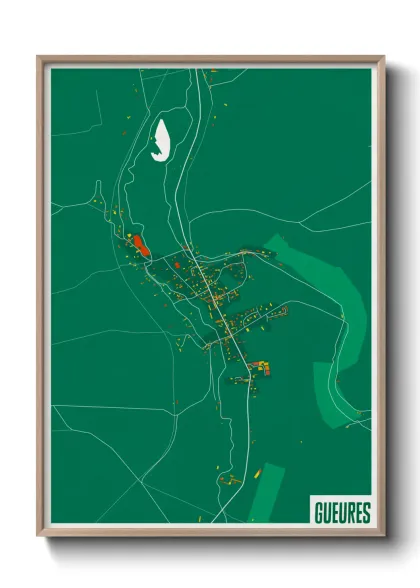 Une affiche de carte sur Gueures