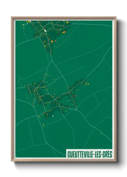 Une affiche de carte sur Gueutteville-les-Grès