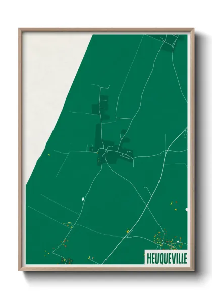 Une affiche de carte sur Heuqueville